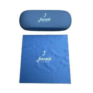Jacadi Paris Sunglass Eye Glasses Hard Case & Cloth Blue ~New